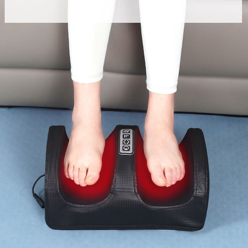 Electric Foot Massage Deep Muscles Kneading Roller Salud Shiatsu Therapy Relaxation Health Care Infrared Heating Body Massager