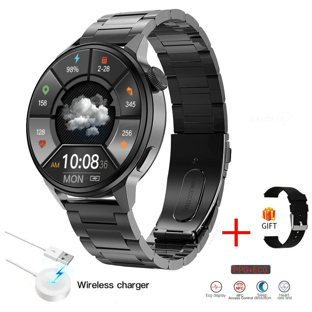 2022 New NFC Smart Watch Men Smart Bluetooth Call Sport GPS Track Smartwatch Women Heart Rate ECG PPG Smartwatch For Android ios