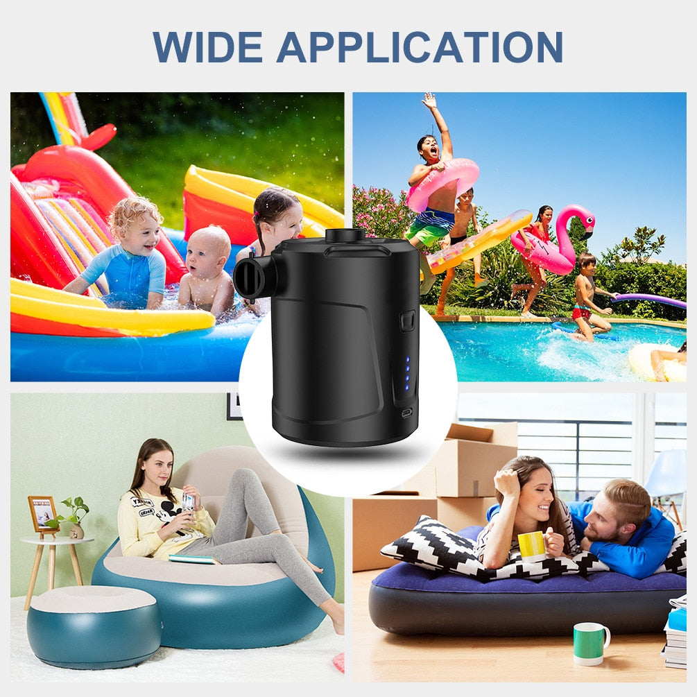 Electric Air Pump Portable Wireless Air Compressor Inflator/Deflator Pumps for Inflatable Cushions Air Beds Boat Swimming Ring