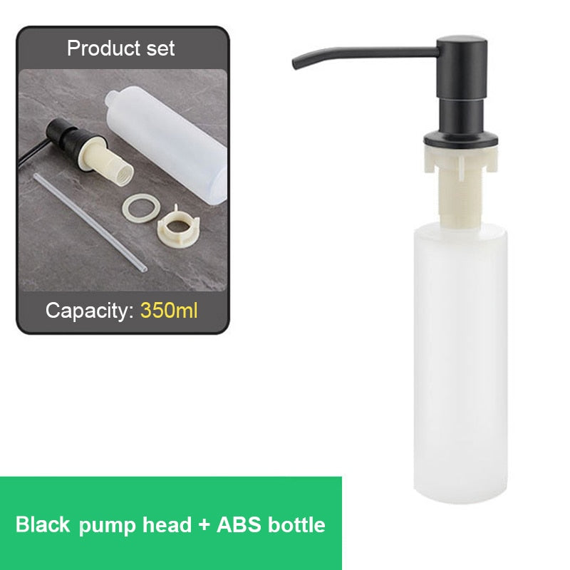 Kitchen Sink Liquid Soap Dispenser Pump Stainless Steel 500ML Liquid Soap Bottle Sink Mount Hand Pressure Soap Dispenser Bottle