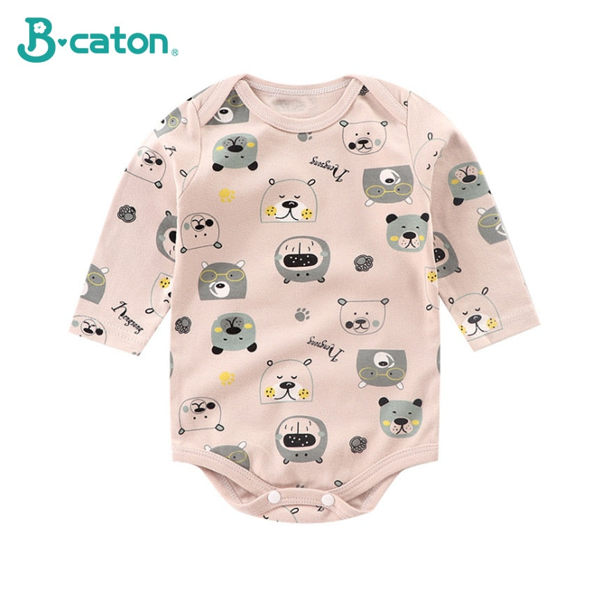 Newborn Baby Romper 100% Cotton Girls Boys Cute Cartoon Animal Stripe Cloth for Kids Long Sleeve Autumn Rompers Jumpsuit Outfits