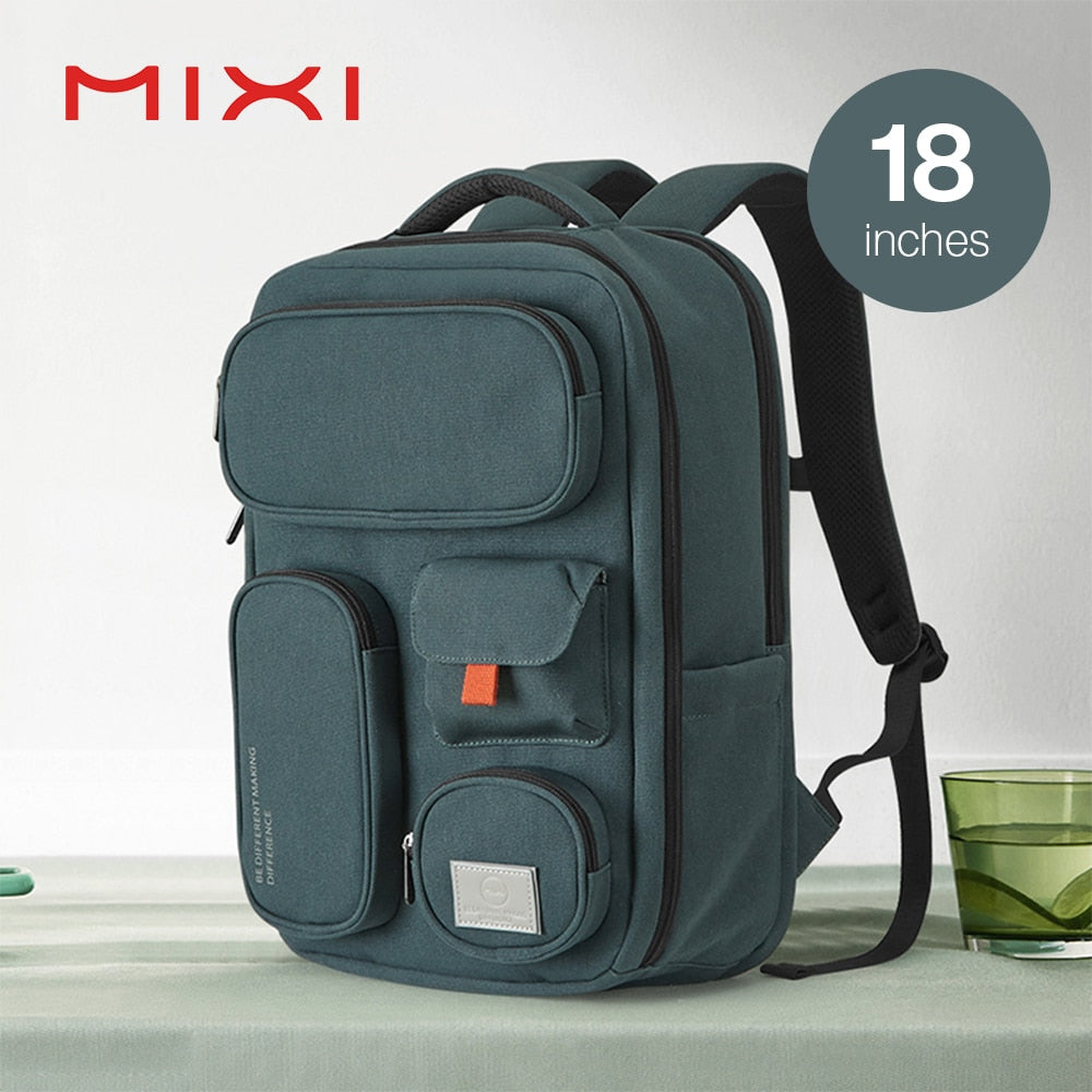 Mixi Outdoor Backpack Women Travel Bag 18 Inch Men Rucksack Waterproof Laptop White Black Blue