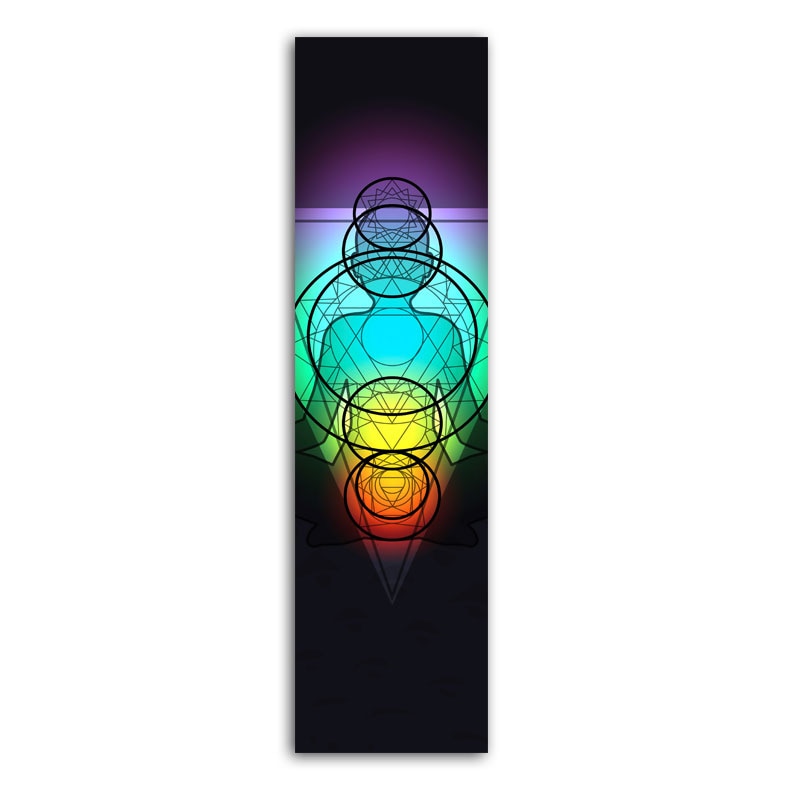 Wangart Bohemian Seven Chakras canvas Paintings Multicolor Planet Butterfly Flower Home Decoration  Painting