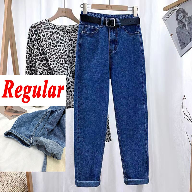 Xpqbb 2022 Summer High Waist Women Jeans Washed Casual Loose Harem Pants Female Solid Simple with Belt Student Denim Trousers