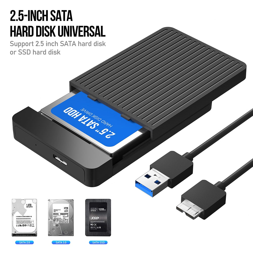 2.5 inch USB3.0 Hard Drive Case External hd case enclosure usb to sata hard drive box pocket for hdd 2 5 ssd notebook adapter