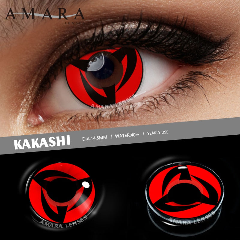 AMARA Cosplay Color Contact Lenses for Eyes Anime Eye Lenses 1Pair White Black Lenses Contact Lenses Cosmetic Color Lens Eyes