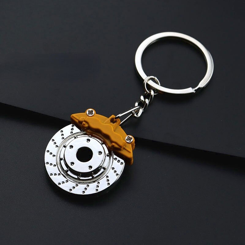 1Pcs Car brake caliper key chain can rotate metal key ring Creative modification Personality key is cool