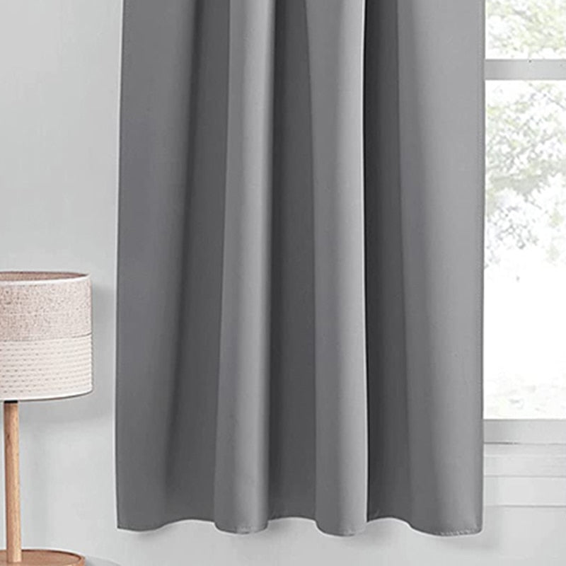 Blackout Short Curtains for Bedroom Opaque Blinds Curtain for Window Living Room Kitchen Treatment Ready Made Small Drapes