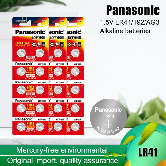 Panasonic Original LR41 192 AG3 G3A 92A SR41 L736 1.5V Button Coin Cells for Toys Clock Watch Scale Dry Primary Battery