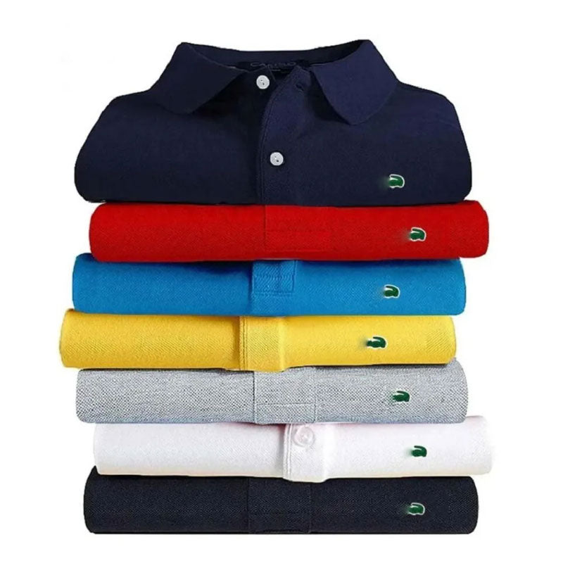 Summer High Quality 100% Cotton Embroidered Men's Polo Shirt High-End Business Brand Lapel Short Sleeve Men Clothing