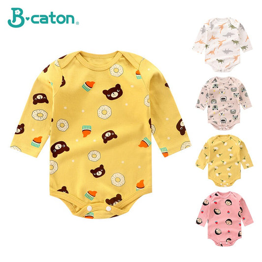 Newborn Baby Romper 100% Cotton Girls Boys Cute Cartoon Animal Stripe Cloth for Kids Long Sleeve Autumn Rompers Jumpsuit Outfits