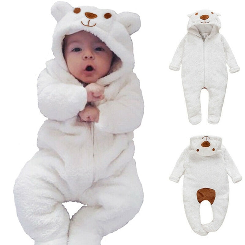 Newborn Baby Boy Girl Kids Bear Hooded Romper Jumpsuit Bodysuit Clothes Outfits Long Sleeve Playsuit Toddler One Piece Outfit