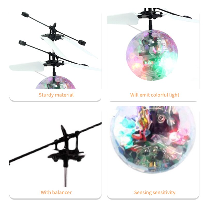 Colorful Mini Shinning LED Drone Light Crystal Ball Induction Quadcopter Aircraft Drone Flying Ball Helicopter Kids Toys