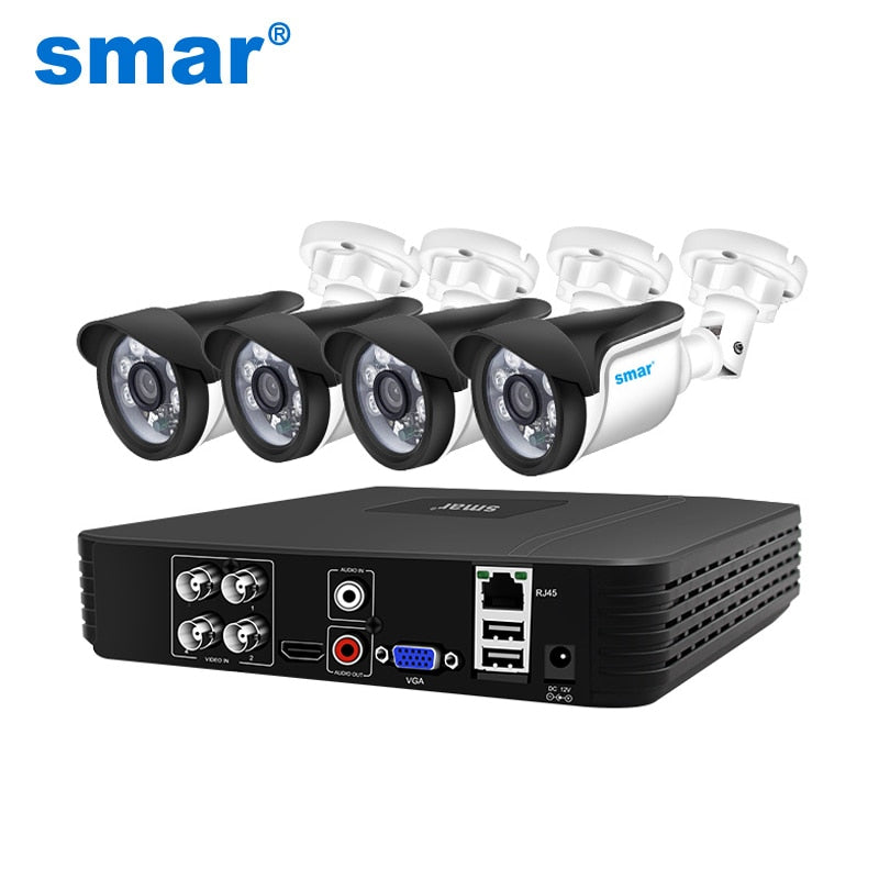 4CH CCTV System 5MP 1080P 720P AHD Camera Kit 5 in 1 Video Recorder Surveillance System Outdoor Security Camera Kit Email Alarm