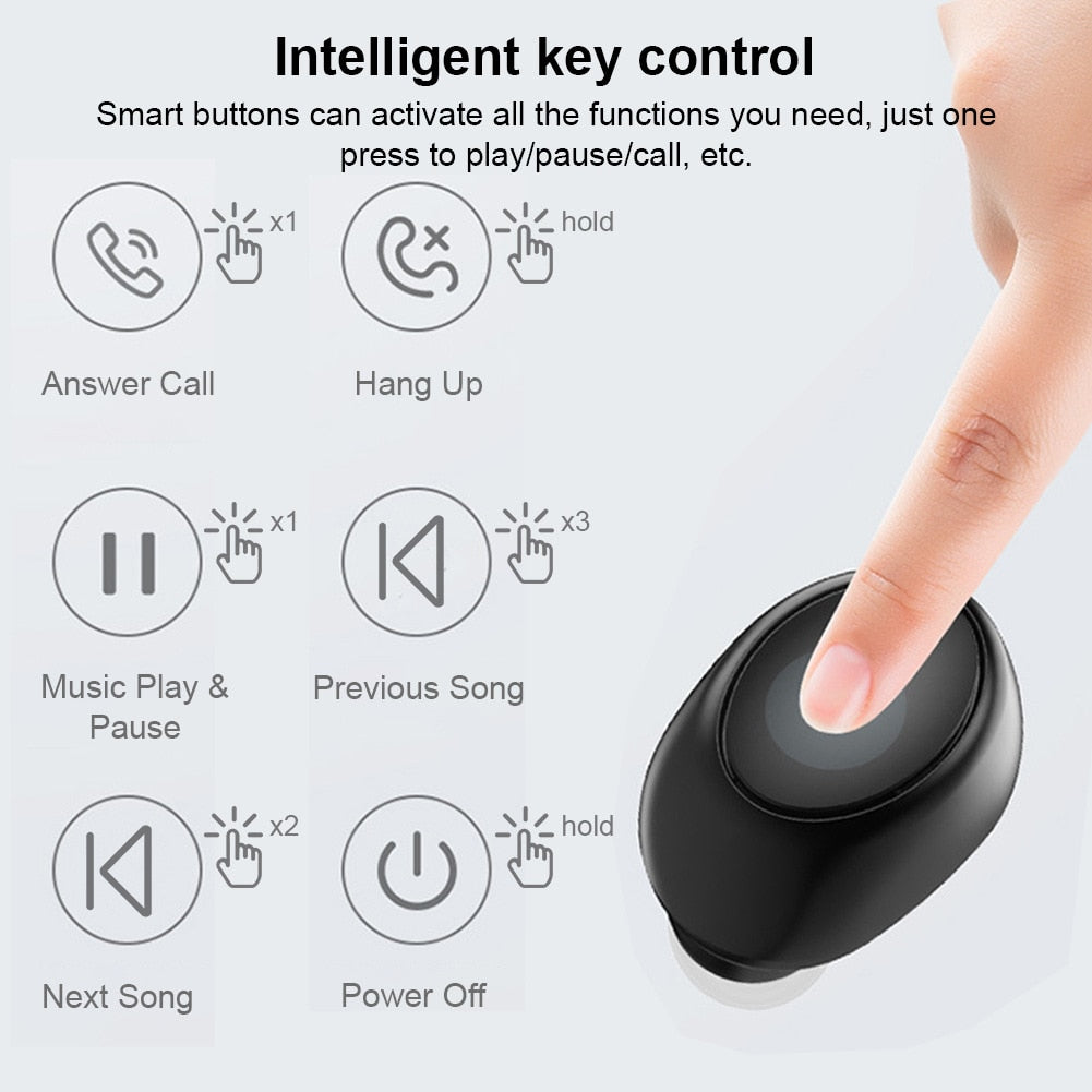 X6 Single-Side Headset Mini Bluetooth Sports Invisible Headset Car Single-Ear in-Ear 5.0 Small Headset