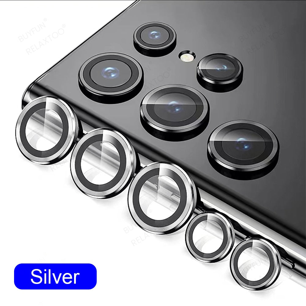 S23Ultra Camera Screen Protector Sumsung S 23 Plus S23+ Rear Metal Ring Tempered Glass Lens Cap For Samsung Galaxy S23 Ultra 5G