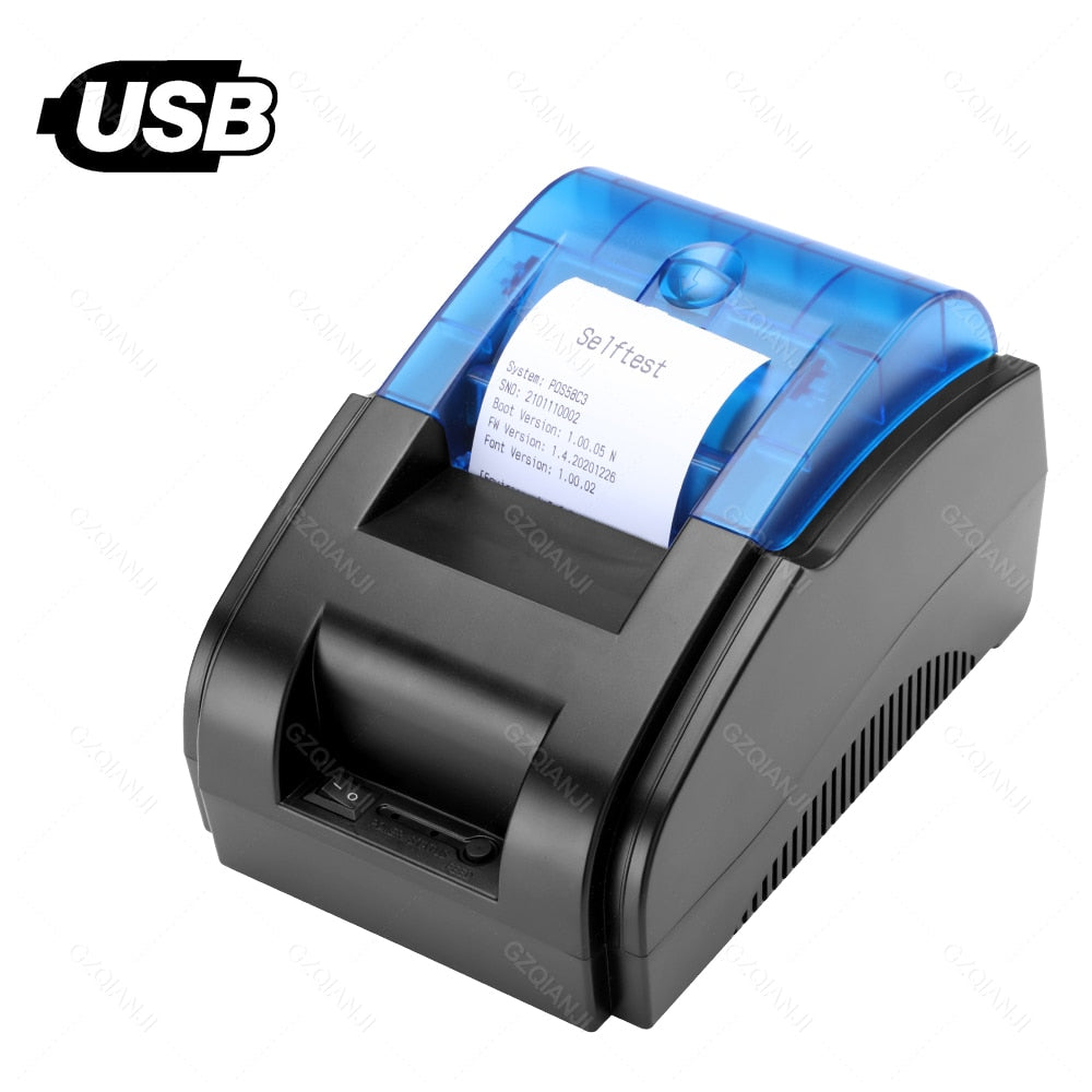 Thermal Receipt Printer 58mm POS Printer Bluetooth USB For Mobile Phone Android iOS Windows For Supermarket and Store