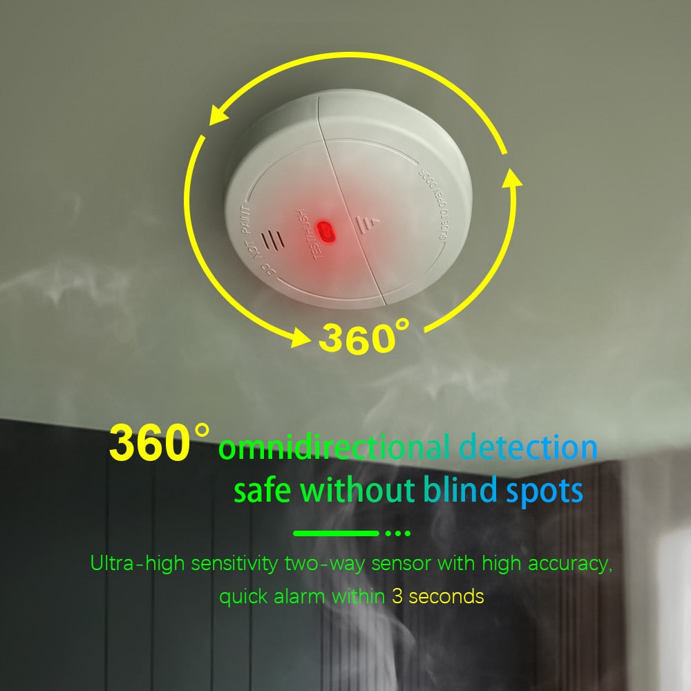 WIFI Tuya Smoke Detector 433MHz Wireless Fire Protection Portable Fire Alarm Sensors For Smart home Security Alarm System