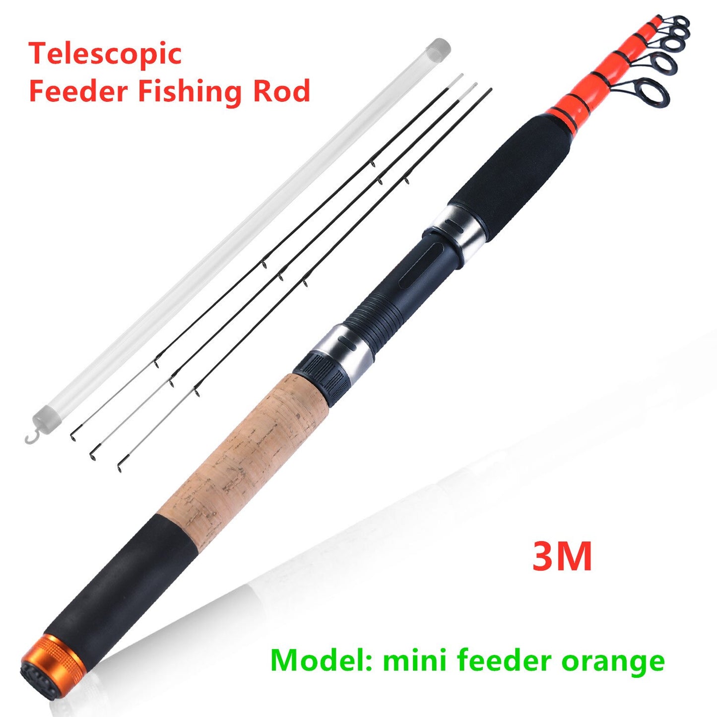 Sougayilang L M H Power Feeder Fishing Rod Spinning /6 Sections Carbon Fiber Travel Rod 3.0M 3.3M 3.6M With Free Spare Tip