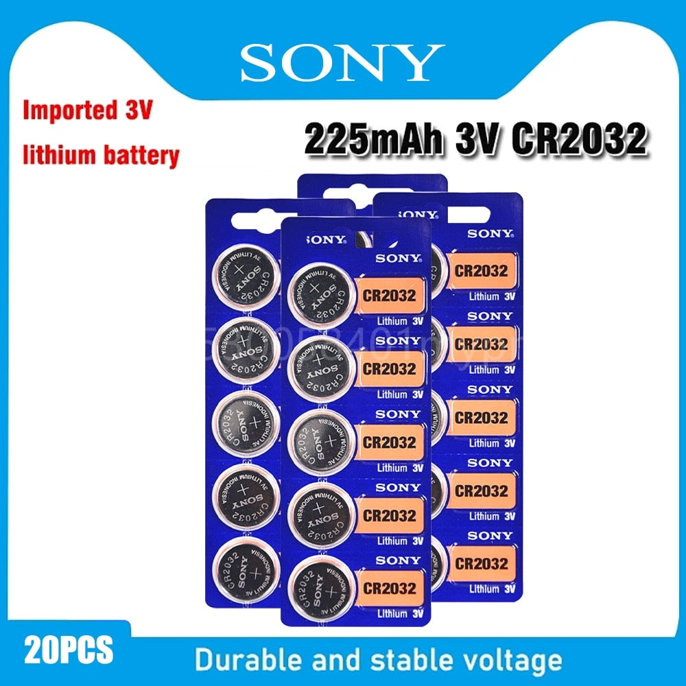 SONY Original CR2032 DL2032 ECR2032 BR2032 2032 CR 2032 3V Lithium Button Cell Coin Battery Long Lasting for Watches