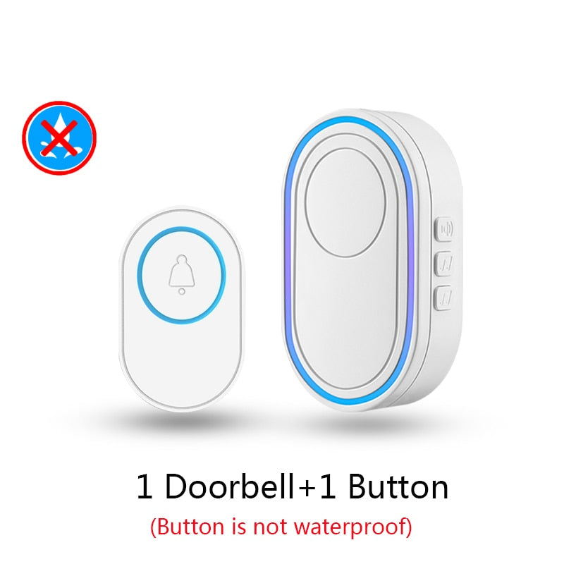 Outdoor 433MHz Wireless IP65 Waterproof Doorbell LED Light Night Vision  38 Songs Welcome Smart Home Door Bell Security