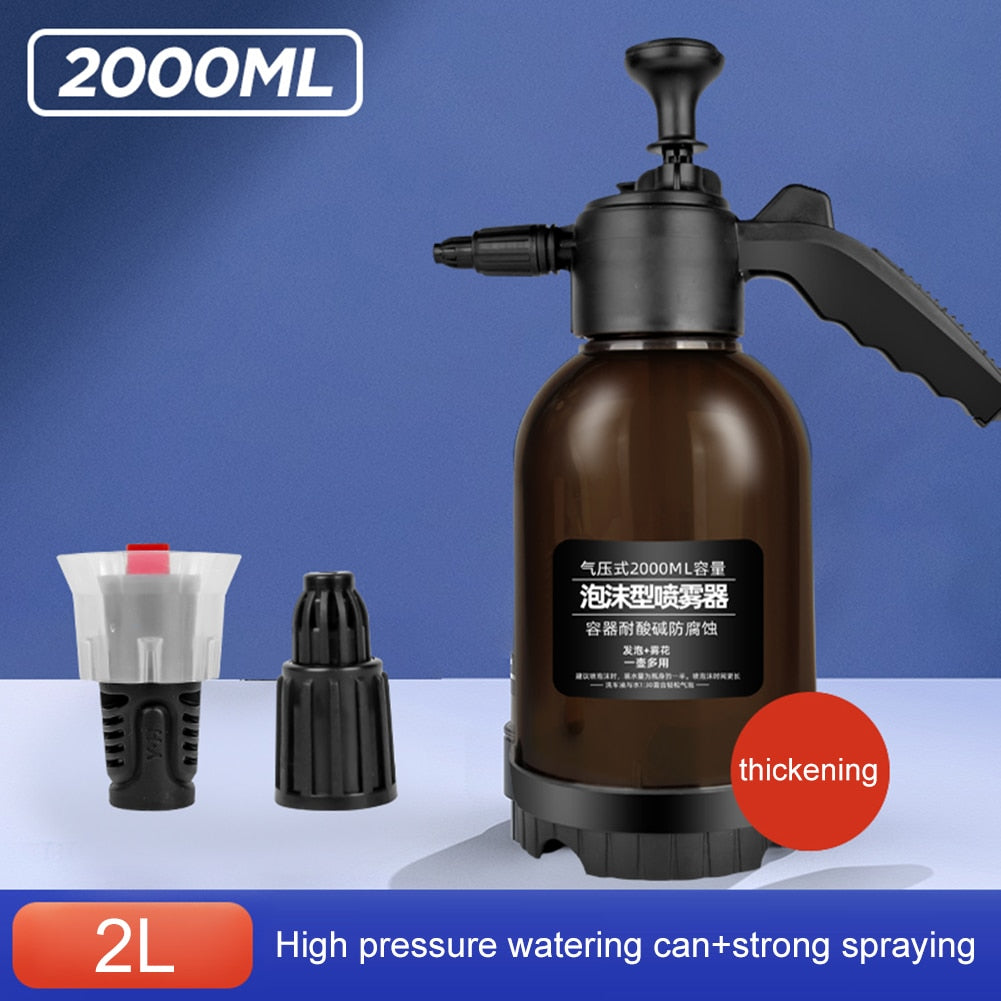 2L Hand Pump Foam Sprayer Hand Pneumatic Foam Cannon Snow Foam Car Wash Spray Bottle Car Window Cleaning for Auto Home Washing