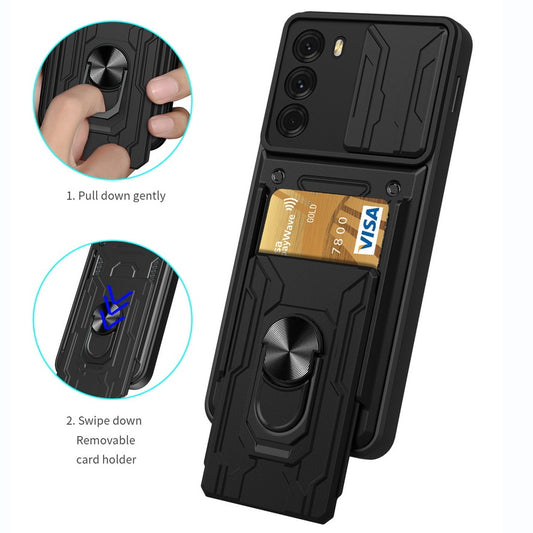 Card slot Camera protect case for Moto G60 G60S Edge 20 Pro G30 G20 G10 Edge 20 Lite Armor Hybrid Ring Back Cover