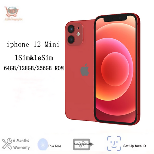 Original Unlock Apple iPhone 12 Mini  4GB &64/128/256GB A14 IOS Face ID NFC 5G   Hexa Core 5.4'' 12MP Cellphone