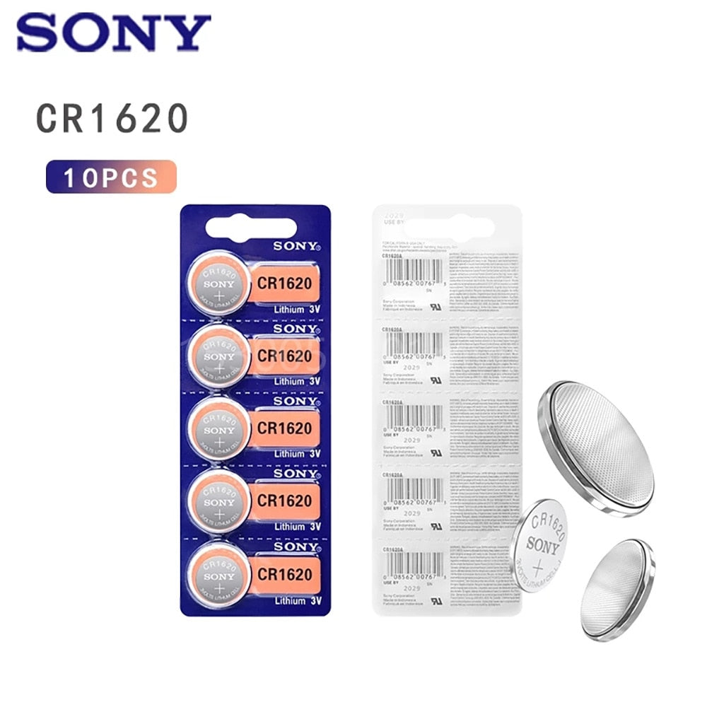 SONY Original CR1620 Button Cell Battery 3V Lithium Batteries CR 1620 for Watch Remote Toy Computer Calculator Control