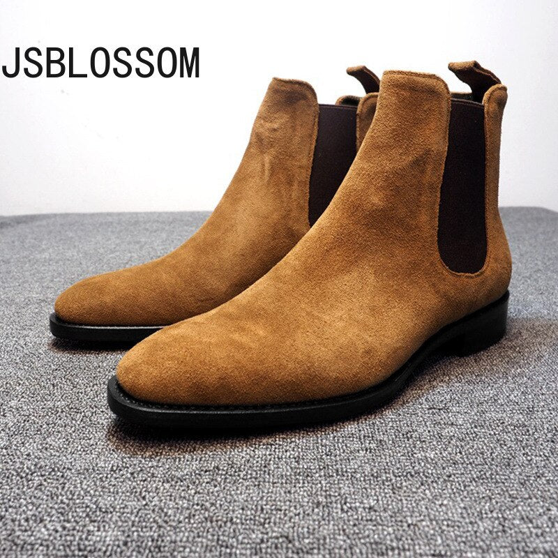 Soft Suede Nap Snow Boots Women's Top Quality Chelsea Boots Winter Chunky Boot for Men Warm Flats Shoes