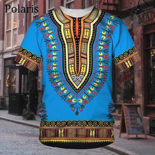 African Clothes For Men Dashiki T Shirt Traditional Wear Clothing Short Sleeve Casual Retro Streetwear Vintage Ethnic Style