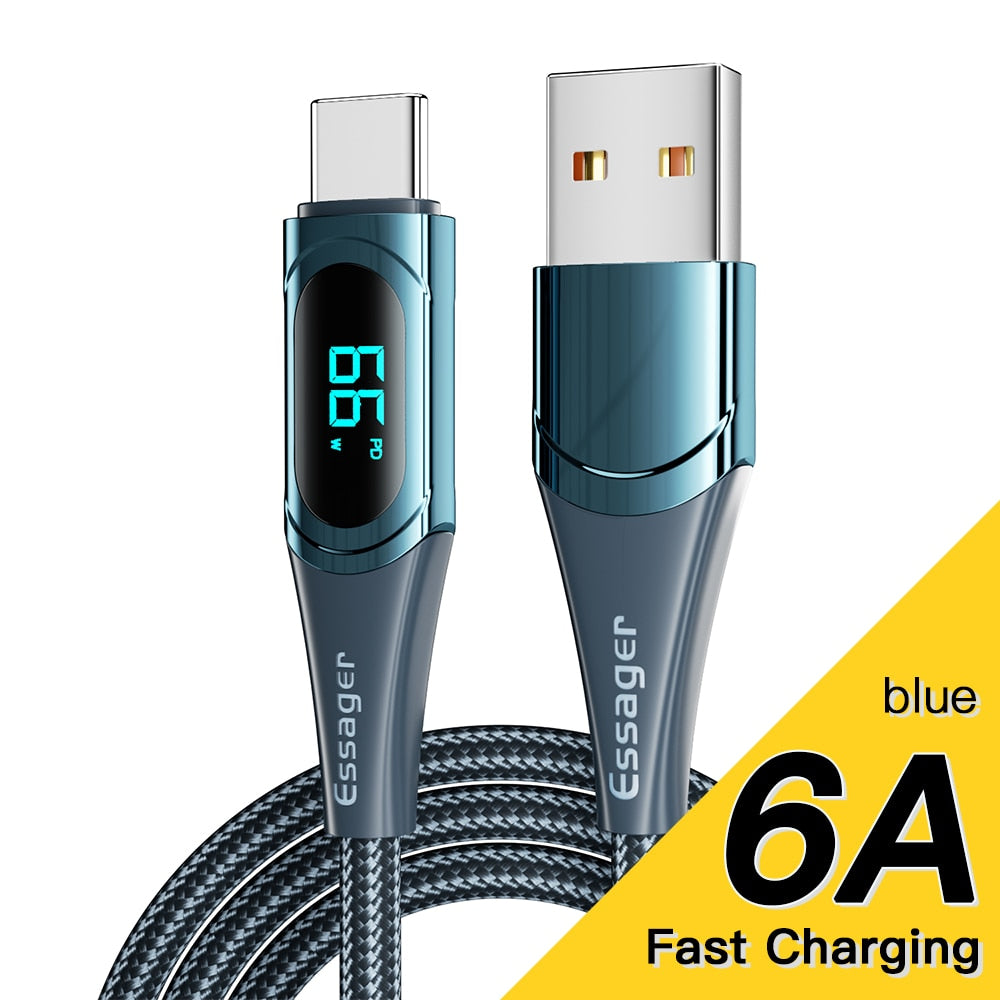 Essager USB Type C To USB C Cable 100W/5A PD Fast Charging Charger Wire Cord For Macbook Xiaomi Samsung Type-C USBC Cable  2M