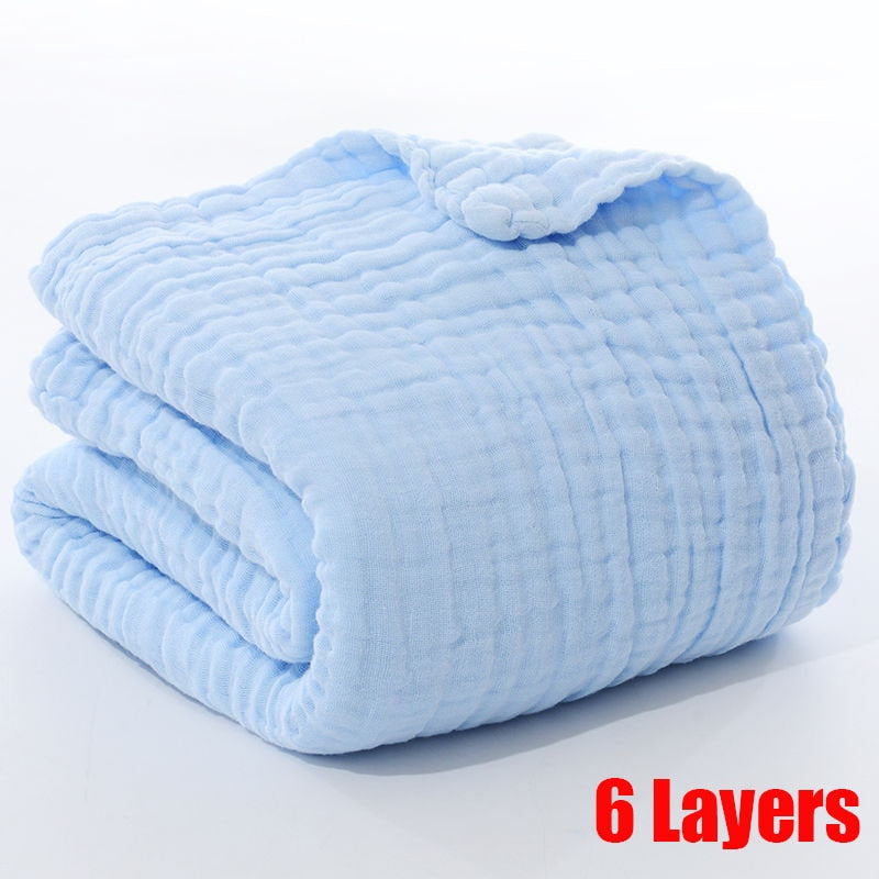 Baby Bath Towel Boy Girl 100% Cotton Baby Towel Blanket For Newborn Baby Bathrobe 6 Layers Gauze Washcloth Infant Swaddle