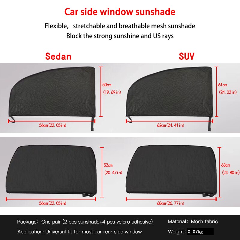 Universal 2PCS Car Styling car accessory Sun Side Window Shade Curtain Rear window Cover UV Protection Sunshade Visor Shield New