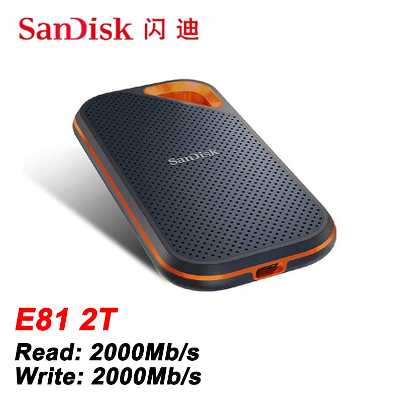 SanDisk Portable SSD USB 3.2 External HD 480GB 500GB 1TB 2TB 4TB HDD Hard Drive SSD Solid State 3.1 USB Flash Disk E30 E61 E81