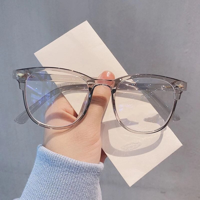 Men Women Finished Myopia Glasses Vintage Oval Frame Blue Light Blocking Eyeglasses Nearsighted Glasses Prescription 0 To -6.0