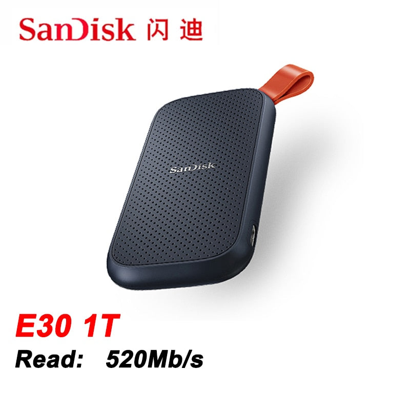 SanDisk Portable SSD USB 3.2 External HD 480GB 500GB 1TB 2TB 4TB HDD Hard Drive SSD Solid State 3.1 USB Flash Disk E30 E61 E81