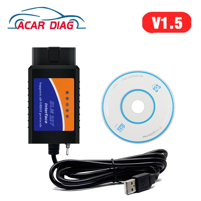 TOP ELM 327 V1.5 USB OBD 2 ELM327 Switch For Ford Forscan ELMconfig Code Reader Scanner PIC18F25K80 & CH340 Chip HS CAN MS CAN