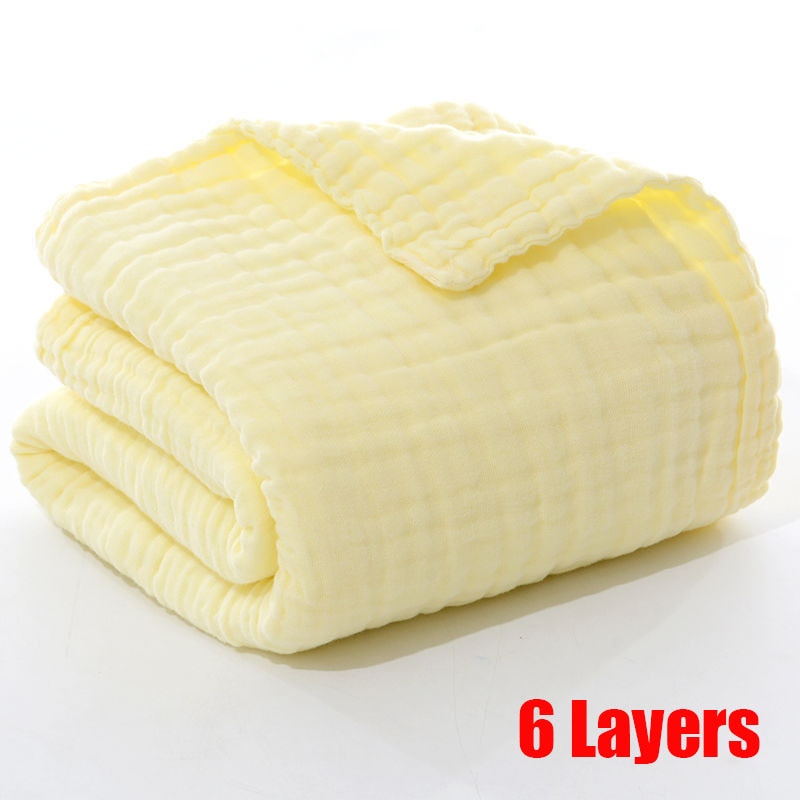 Baby Bath Towel Boy Girl 100% Cotton Baby Towel Blanket For Newborn Baby Bathrobe 6 Layers Gauze Washcloth Infant Swaddle