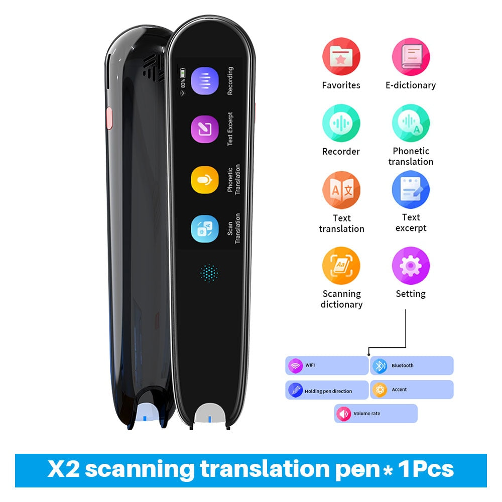 Smart Voice Scan Translator Pen Multifunction Translation Dictionary Pen Real-Time Language Translator Business Travel Abroad