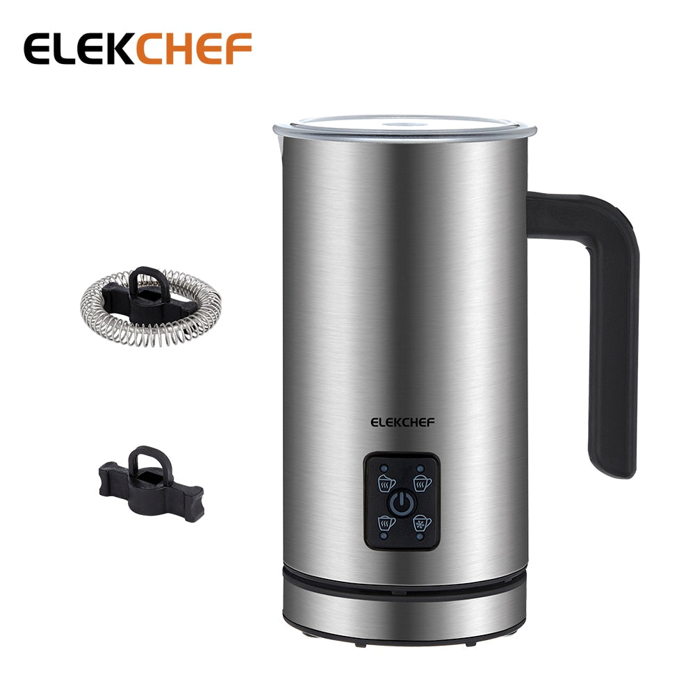 ELEKCHEF 4 in 1 Coffee Milk Frother Frothing Foamer automatic Milk Warmer Cold/Hot Latte Cappuccino Chocolate Protein powder