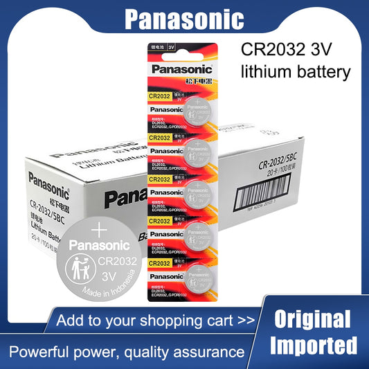 Original PANASONIC CR2032 CR 2032 3V Lithium Battery For Watch Calculator Clock Remote Control Toys Button Coins Cell