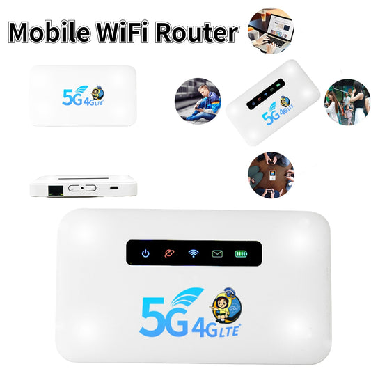 4G/5G Pocket Wireless WiFi Router CAT4 150Mbps WiFi Mobile Router 2400/2600mAh Battery with SIM Card Slot for Outdoor Travel