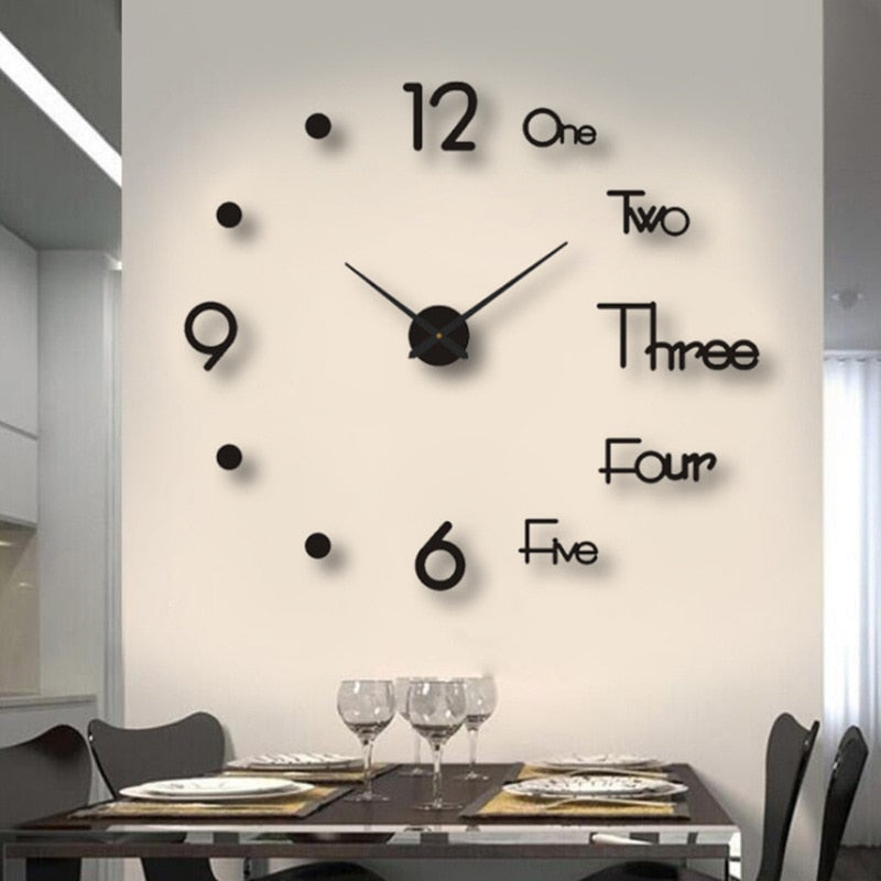 3D Wall Clock Luminous Frameless Wall Clocks DIY Digital Clock Wall Stickers Silent Clock for Home Living Room Office Wall Decor