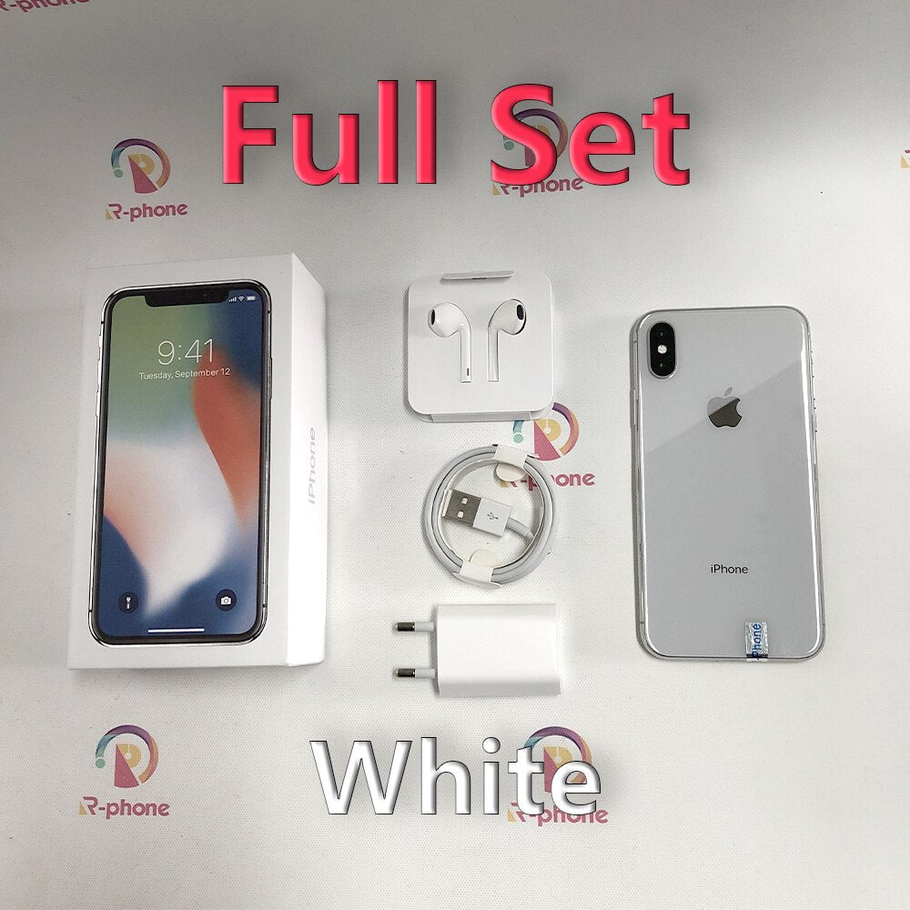 Original Apple iPhone X Unlocked Used LTE Mobile Phone 64/256GB ROM Hexa Core 12MP 3GB RAM Wireless Cellphone with Face ID