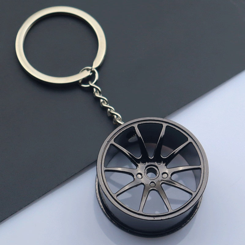 Creative gift car metal keychain turbo gear hub pendant brake disc shock absorber Pendant