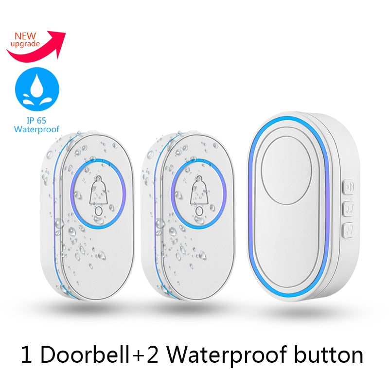 Outdoor 433MHz Wireless IP65 Waterproof Doorbell LED Light Night Vision  38 Songs Welcome Smart Home Door Bell Security