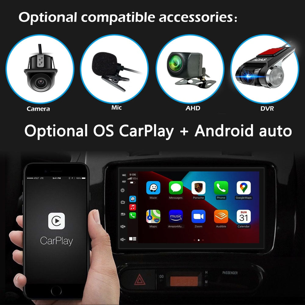 Carplay Car Android Radio For Ford Focus 2 3 Mk2 Mk3 2004 2005-2011 Exi AT Auto 4G Multimedia Player GPS 2din 9" 2 Din Autoradio