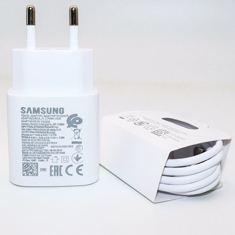 Original Samsung Note 10 plus MobilePhone super fast charger 25 w Travel Usb PD PSS Fast Charge Adapter For Galaxy Note 10+ s8 9