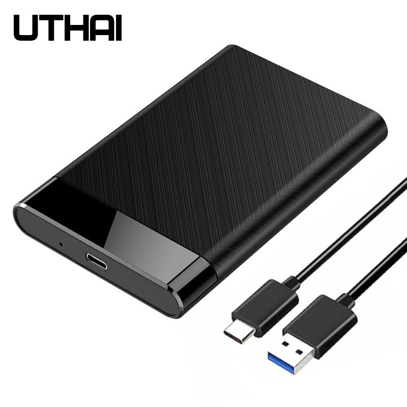 UTHAI 2.5-inch Tool-free Mobile Hard Disk Box USB 3.1 Notebook Solid State or Mechanical Hard Disk SSD HDD Enclosure Type C 3.1